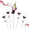 Mind Reader Silver 5-Piece Set Picnic Metal Wine Sticks Holder for Wine Bottle &#x26; Wine Glasses